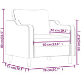 Sofa Chair Black 23.6" Fabric