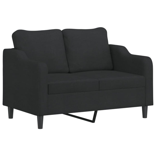 2-Seater Sofa Black 47.2" Fabric