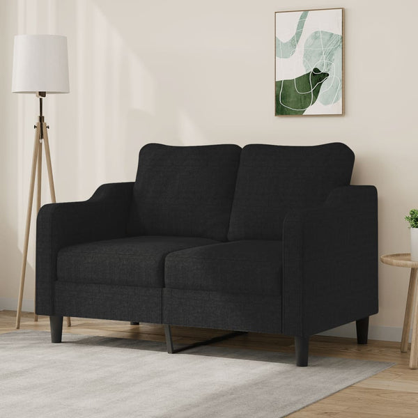 2-Seater Sofa Black 47.2" Fabric