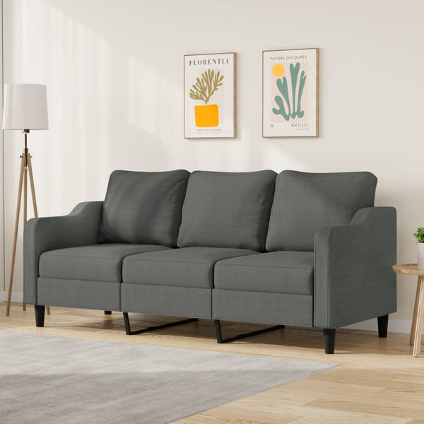 3-Seater Sofa Dark Gray 70.9" Fabric