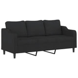 3-Seater Sofa Black 70.9" Fabric