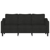 3-Seater Sofa Black 70.9" Fabric