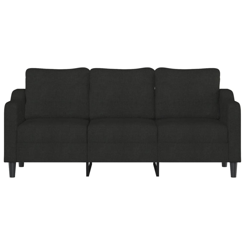 3-Seater Sofa Black 70.9" Fabric