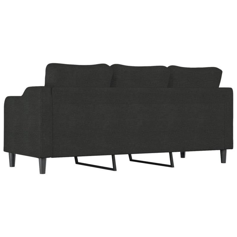 3-Seater Sofa Black 70.9" Fabric