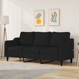 3-Seater Sofa Black 70.9" Fabric