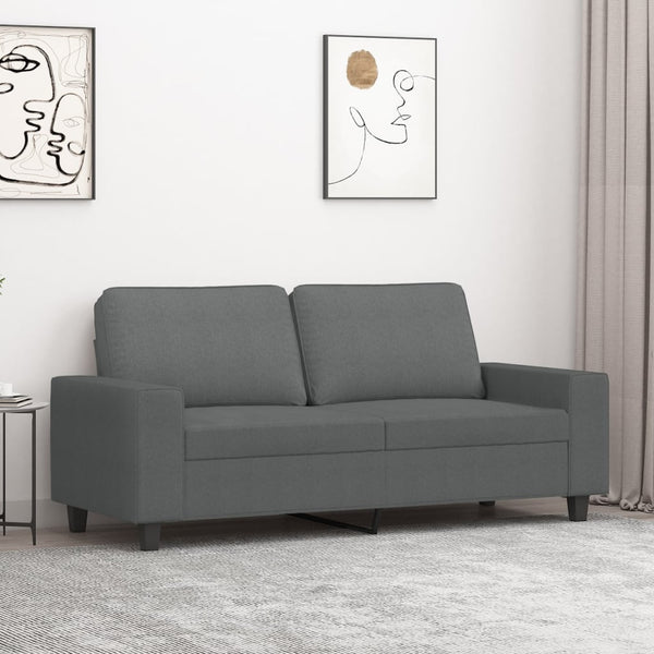 2-Seater Sofa Dark Gray 55.1" Fabric