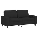 2-Seater Sofa Black 55.1" Fabric