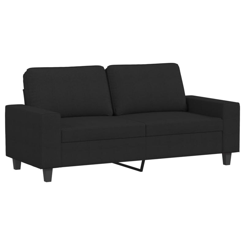 2-Seater Sofa Black 55.1" Fabric