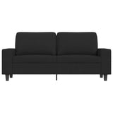 2-Seater Sofa Black 55.1" Fabric