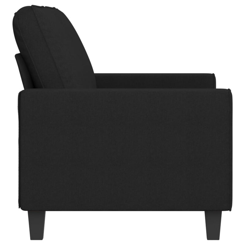 2-Seater Sofa Black 55.1" Fabric