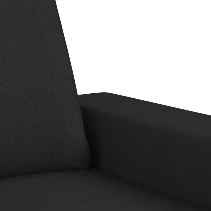 2-Seater Sofa Black 55.1" Fabric