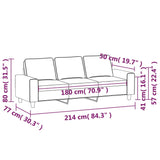 3-Seater Sofa Dark Gray 70.9" Fabric