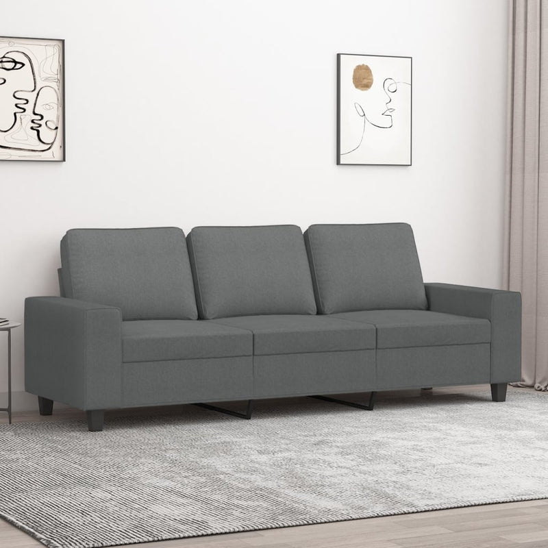 3-Seater Sofa Dark Gray 70.9" Fabric