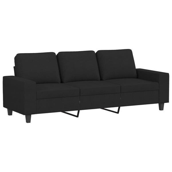 3-Seater Sofa Black 70.9" Fabric