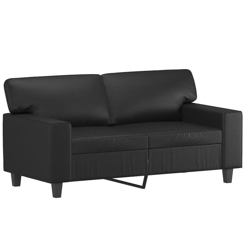 2-Seater Sofa Black 47.2" Faux Leather