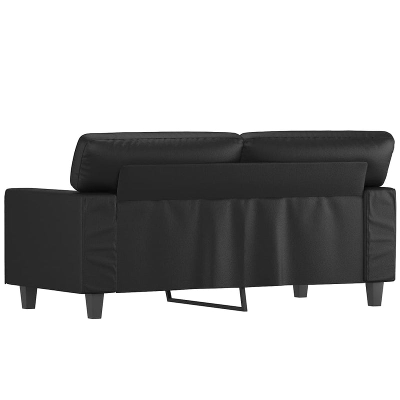 2-Seater Sofa Black 47.2" Faux Leather