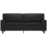 2-Seater Sofa Black 55.1" Faux Leather