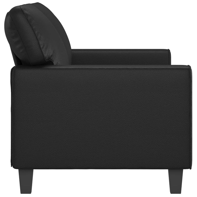 2-Seater Sofa Black 55.1" Faux Leather