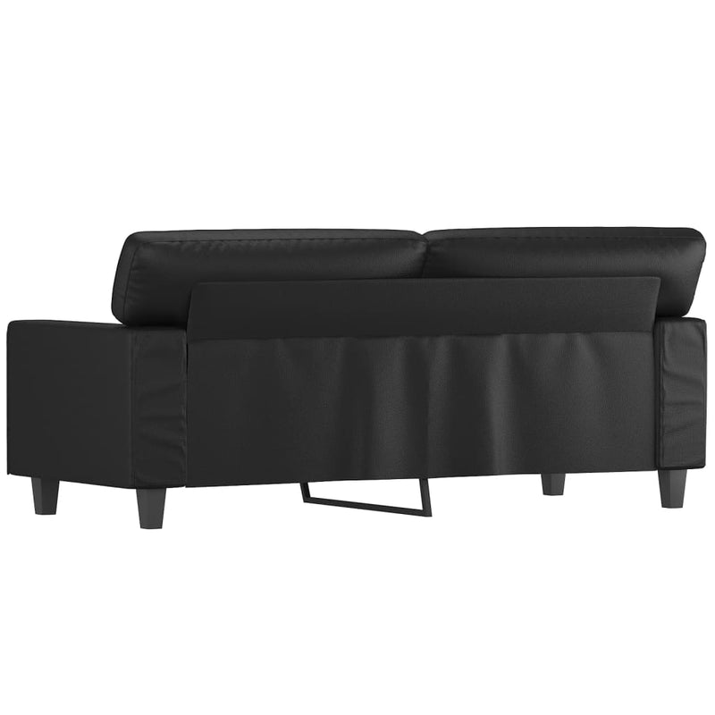 2-Seater Sofa Black 55.1" Faux Leather