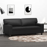 2-Seater Sofa Black 55.1" Faux Leather