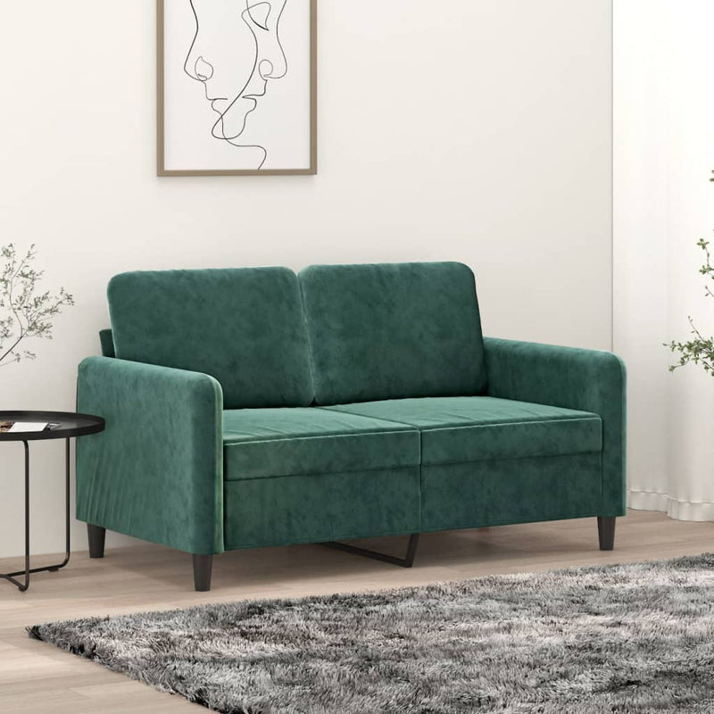 2-Seater Sofa Dark Green 47.2" Velvet