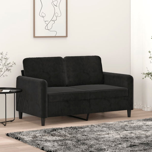 2-Seater Sofa Black 47.2" Velvet