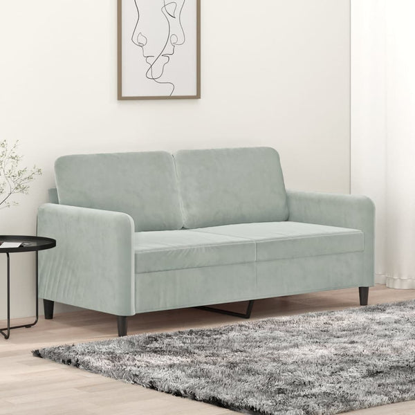 2-Seater Sofa Light Gray 55.1" Velvet