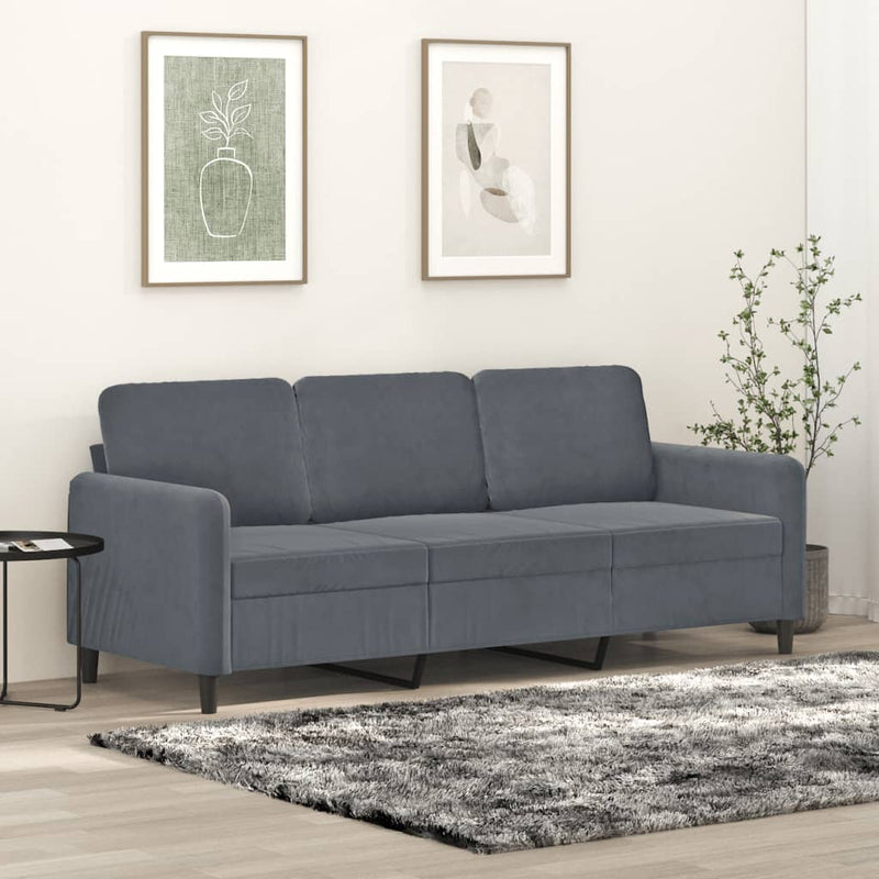 3-Seater Sofa Dark Gray 70.9" Velvet