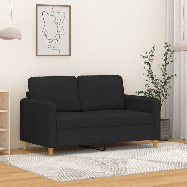 2-Seater Sofa Black 47.2" Fabric