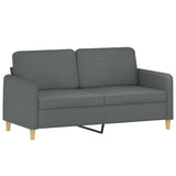 2-Seater Sofa Dark Gray 55.1" Fabric