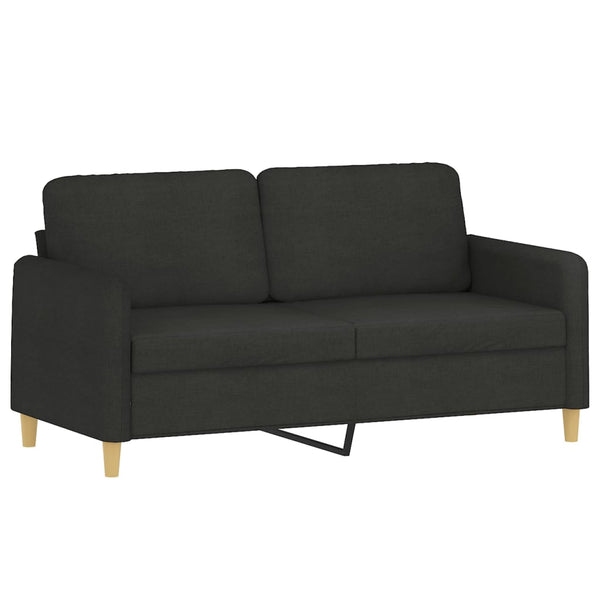 2-Seater Sofa Black 55.1" Fabric