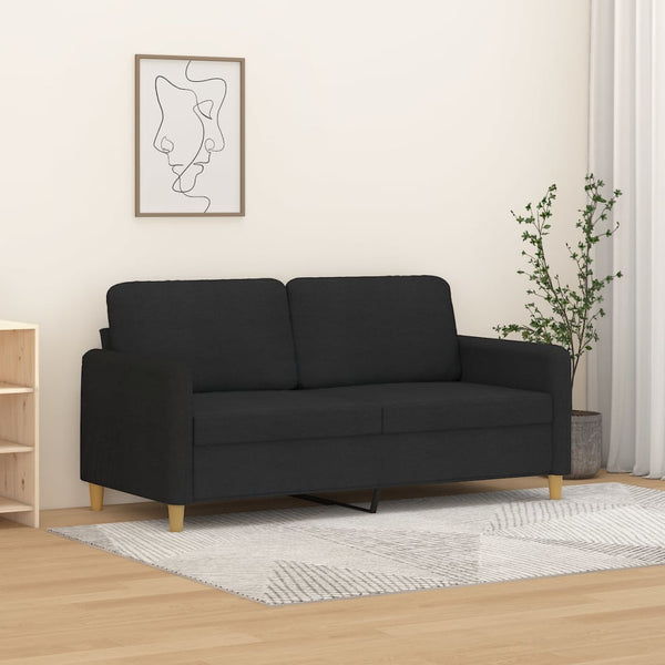 2-Seater Sofa Black 55.1" Fabric