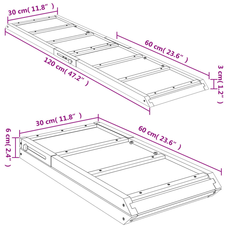 Dog Ramp Green 47.2"x11.8" Solid Wood Fir