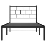 Metal Bed Frame with Headboard Black 39.4"x78.7"