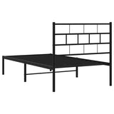 Metal Bed Frame with Headboard Black 39.4"x78.7"