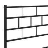 Metal Bed Frame with Headboard Black 39.4"x78.7"