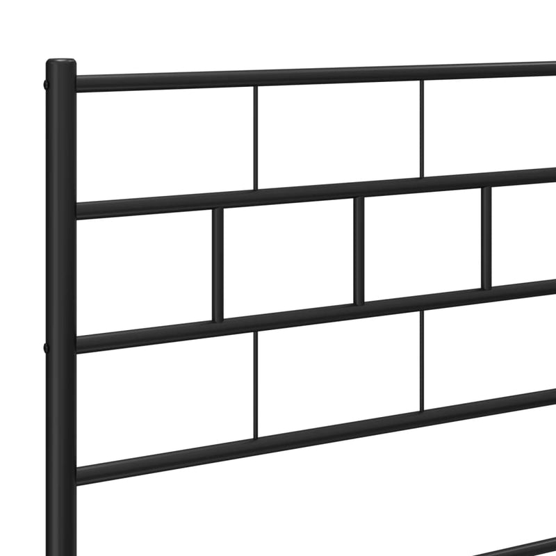 Metal Bed Frame with Headboard Black 39.4"x78.7"