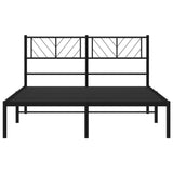 Metal Bed Frame with Headboard Black 53.1"x74.8"