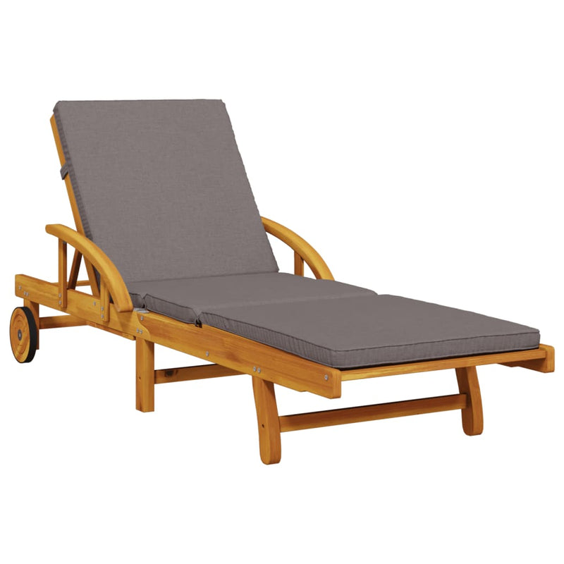 Sun Loungers 2 pcs with Cushions 78.7"x26.8"x32.7" Solid Wood Acacia