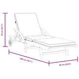 Sun Loungers 2 pcs with Cushions 78.7"x26.8"x32.7" Solid Wood Acacia