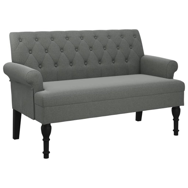 Bench with Backrest Dark Gray 47.2"x24.4"x29.7" Fabric