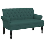 Bench with Backrest Dark Green 47.2"x24.4"x29.7" Fabric