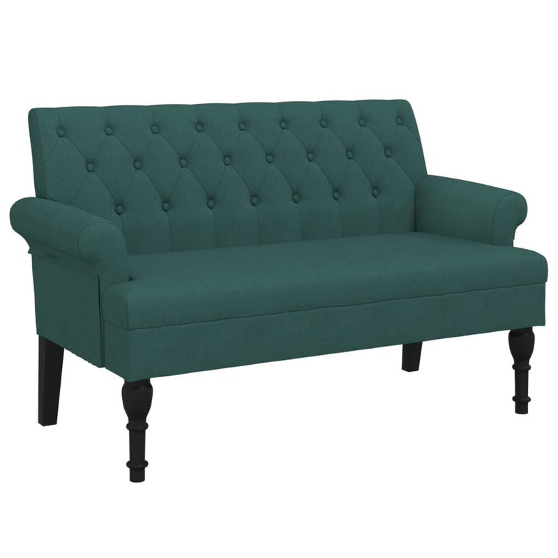 Bench with Backrest Dark Green 47.2"x24.4"x29.7" Fabric