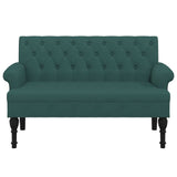 Bench with Backrest Dark Green 47.2"x24.4"x29.7" Fabric