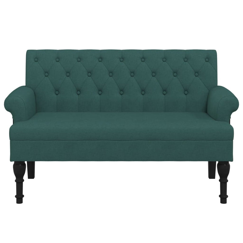 Bench with Backrest Dark Green 47.2"x24.4"x29.7" Fabric