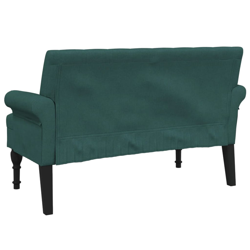 Bench with Backrest Dark Green 47.2"x24.4"x29.7" Fabric