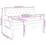 Bench with Backrest Dark Green 47.2"x24.4"x29.7" Fabric