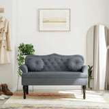 Bench with Cushions Dark Gray 47.4"x25.6"x29.5" Velvet