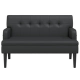 Bench with Backrest Black 44.1"x25.8"x29.5" Faux Leather