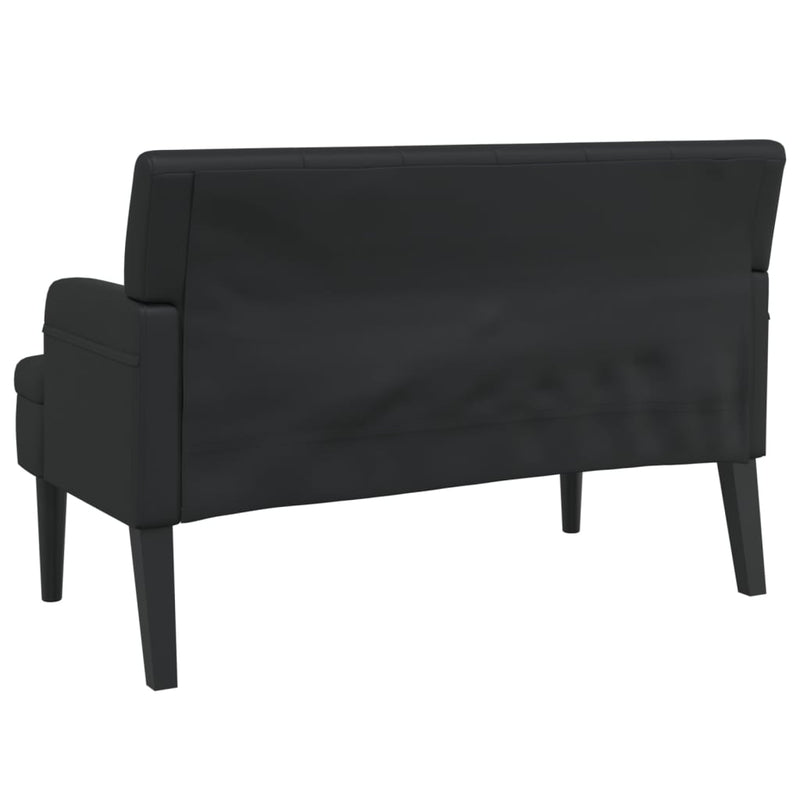 Bench with Backrest Black 44.1"x25.8"x29.5" Faux Leather